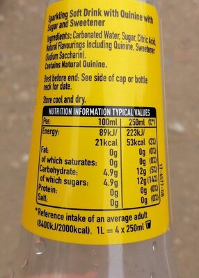 Indian Tonic Water - Informations nutritionnelles