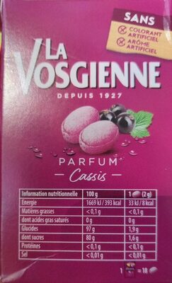 Parfum cassis - Informations nutritionnelles - fr