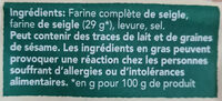Wasa tartine croustillante authentique au seigle 275g - Ingrédients - fr
