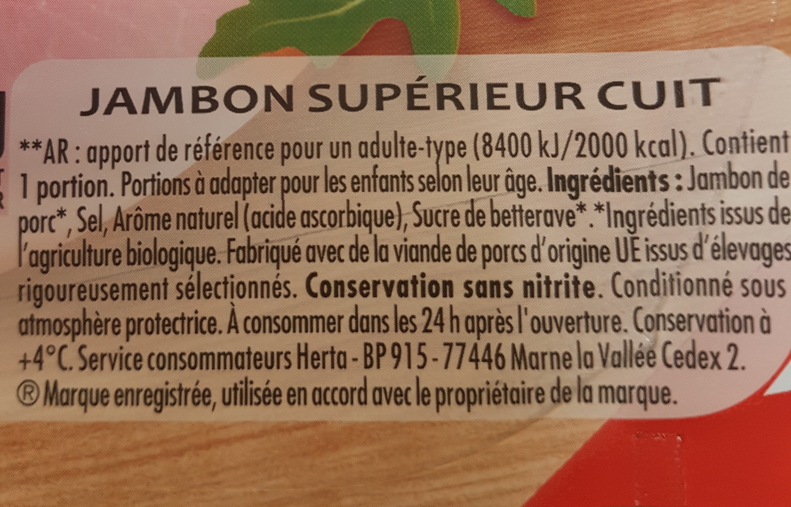 Jambon cuit à l'étouffée - Ingrédients - fr