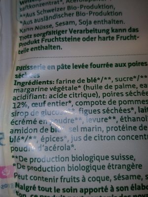 Chaussons aux poires - Ingrédients - fr