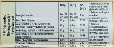 Mjölkchoklad Oreo Marabou - Tableau nutritionnel - sv