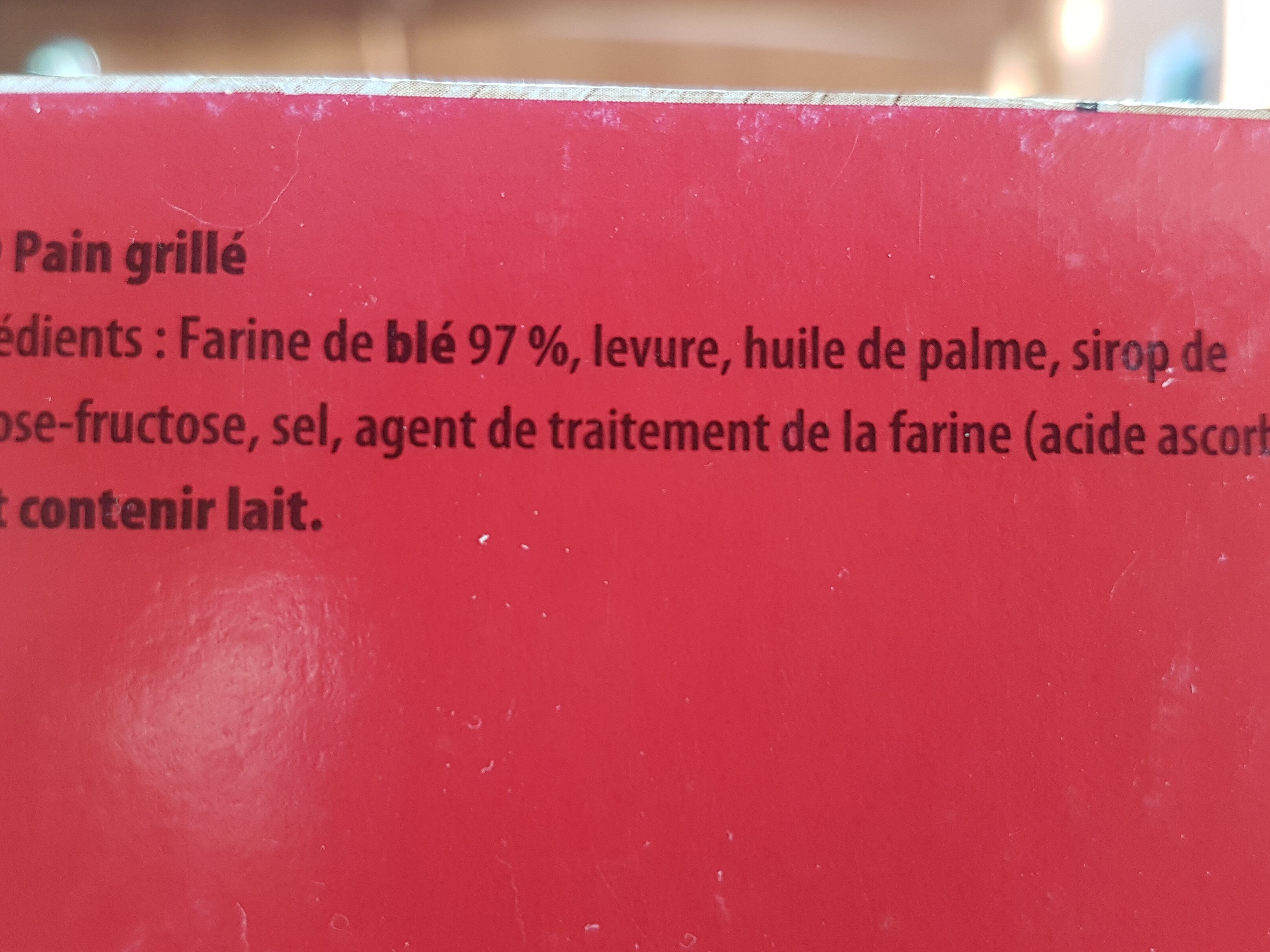 Pain grillé Pelletier - Ingrédients - fr