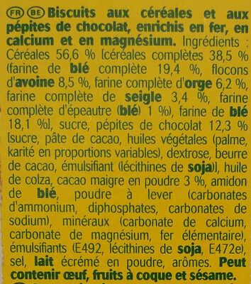 Belvita Petit Déjeuner Original Chocolat 🍫8 x 50 g - Ingrédients - fr