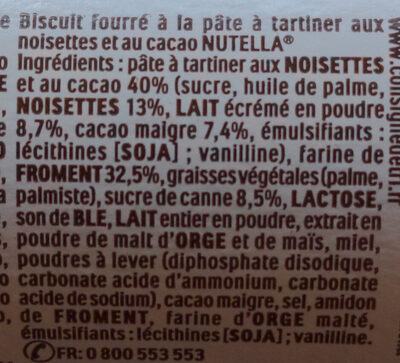 Nutella biscuits - Ingrédients - fr