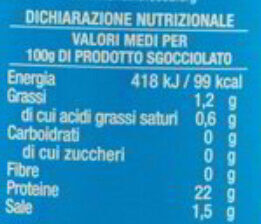 Filetti di Tonno al Naturale - Informations nutritionnelles - fr