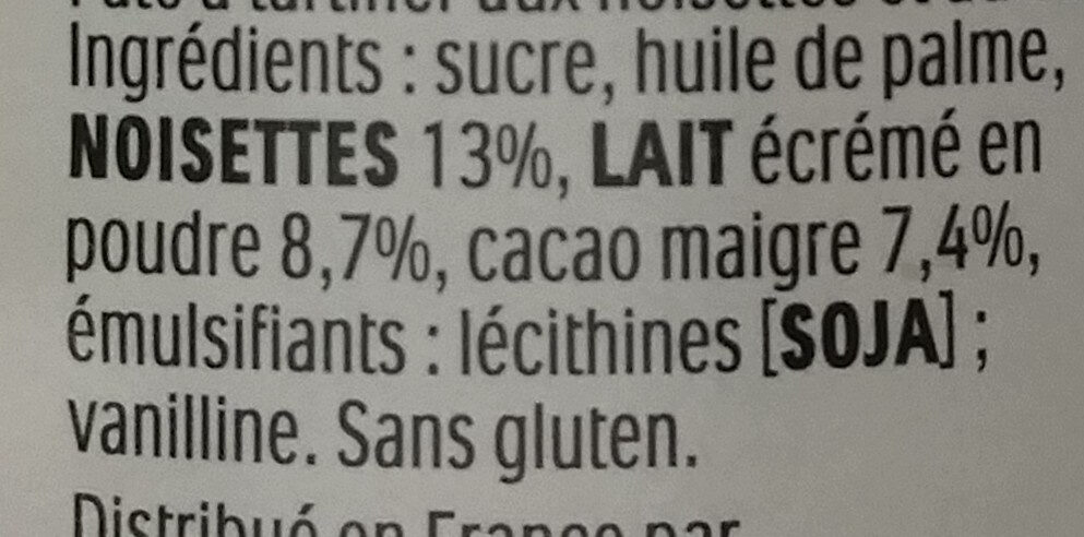 Nutella - Ingrédients - fr
