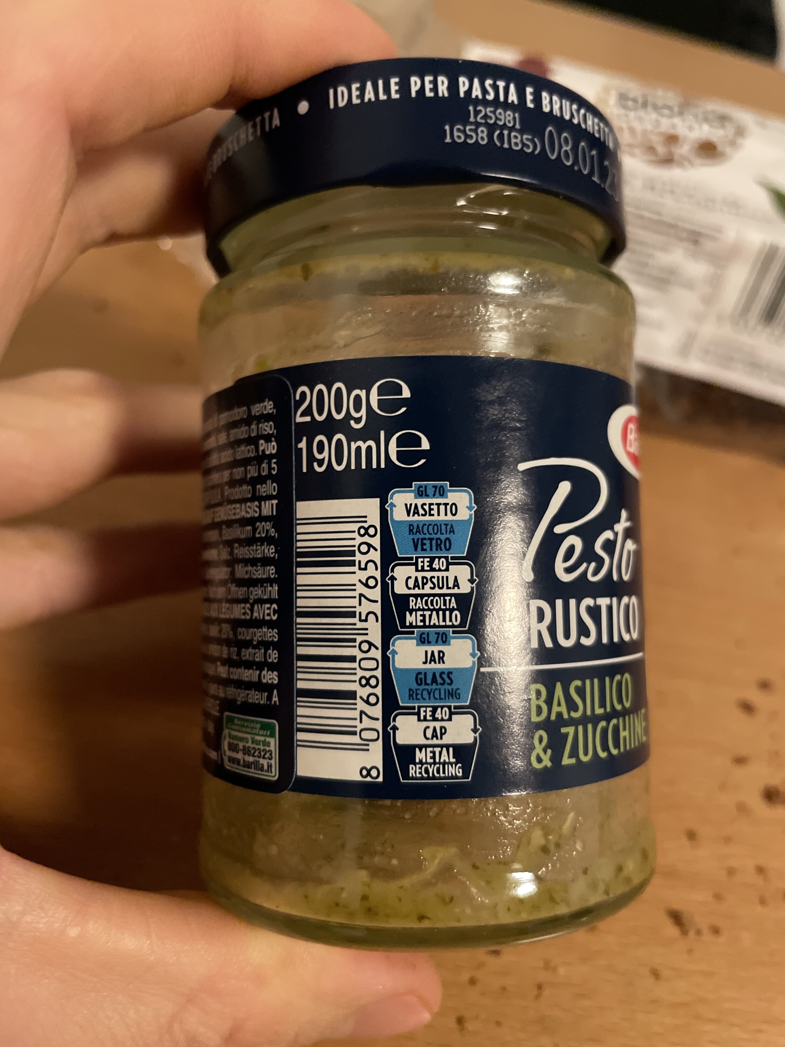 Pesto rustico basilico e zucchine - Instruction de recyclage et/ou informations d'emballage - fr
