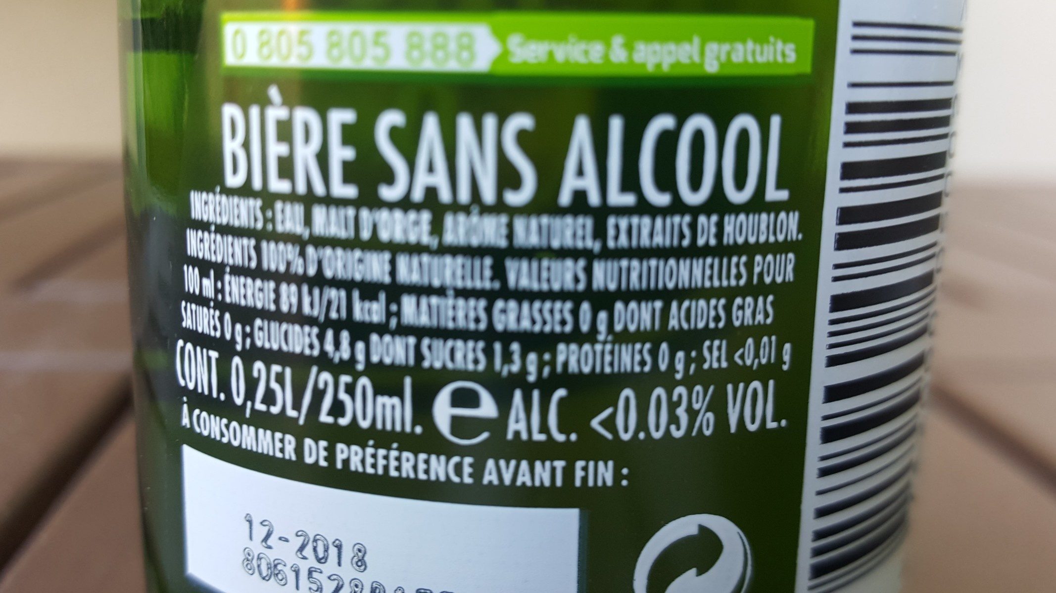 Bière sans Alcool - Ingrédients - fr