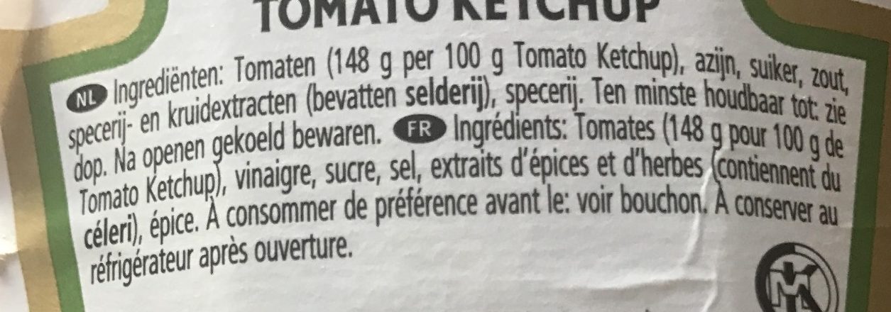 Ketchup - Ingrédients - fr