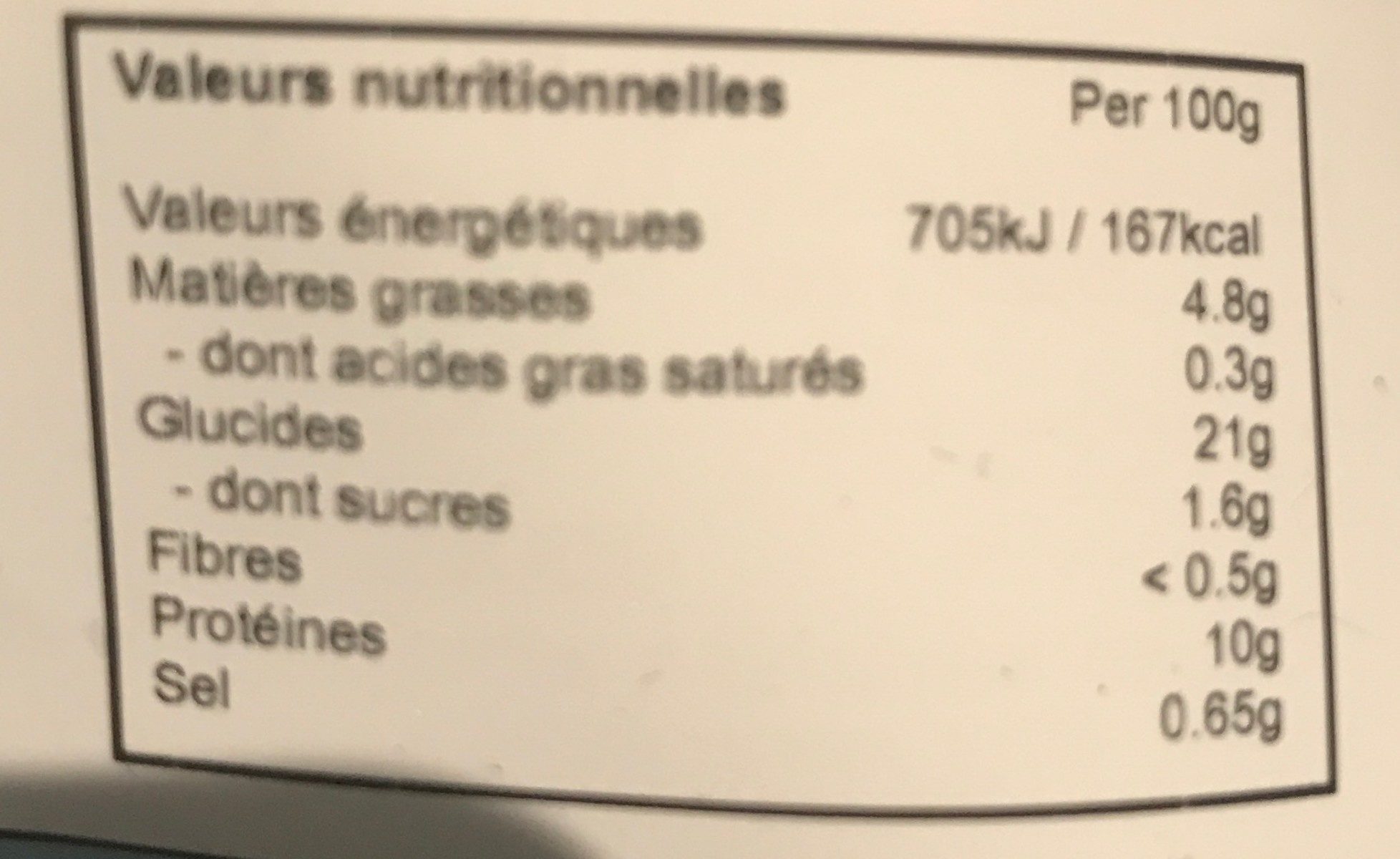  - Tableau nutritionnel - fr