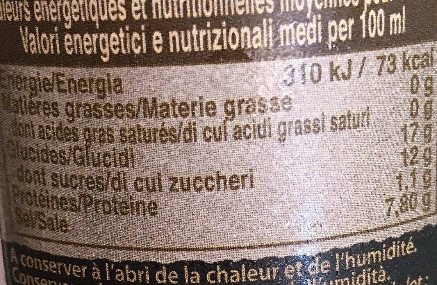 Sauce Aux Huîtres - Informations nutritionnelles - fr